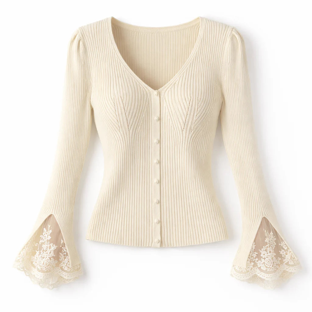 Le Leurie | Tessuto di pizzo di lusso con scollo a V